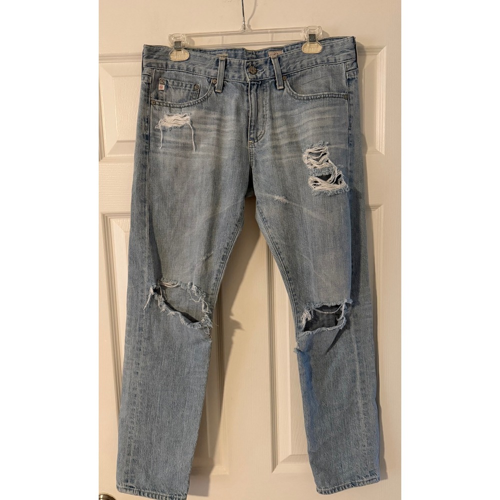 AG Adriano Goldschmied Piper Slouchy Slim Crop Jeans‎ Women's 28R Distressed
